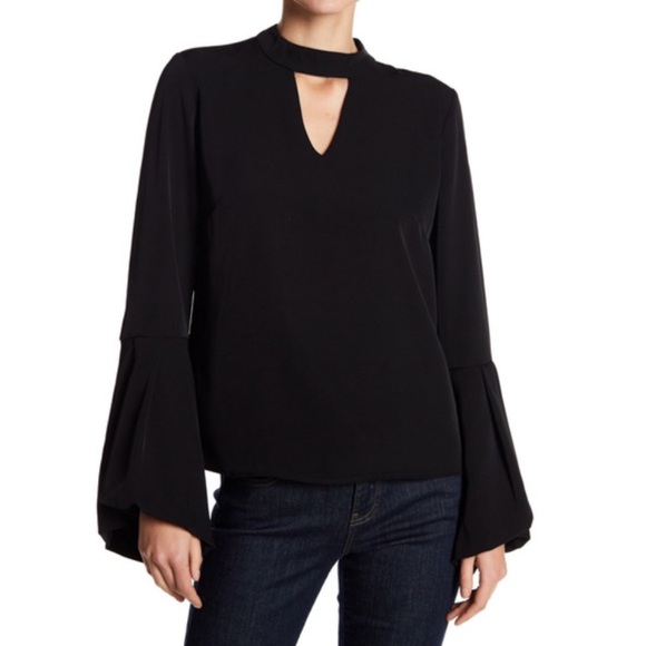 Catherine Malandrino Tops - Catherine Malandrino Choker Neck Bell Sleeve Top